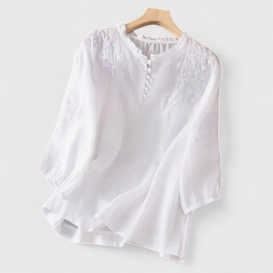 Vasilene | Elegantní blůza s knoflíky vpředu